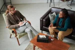 Two women in therapy session